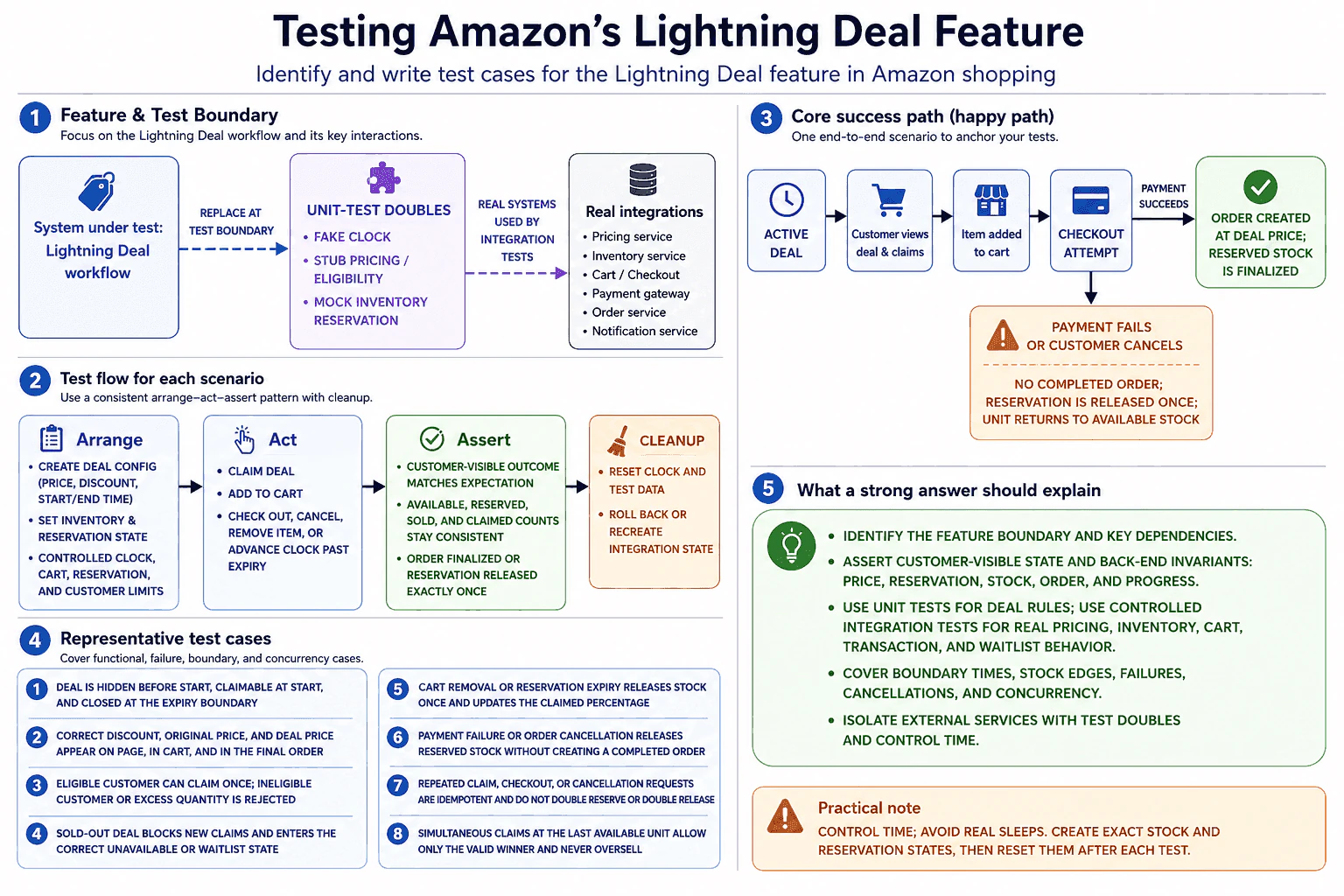 Write test cases for Amazon's Lightning Deal feature. diagram