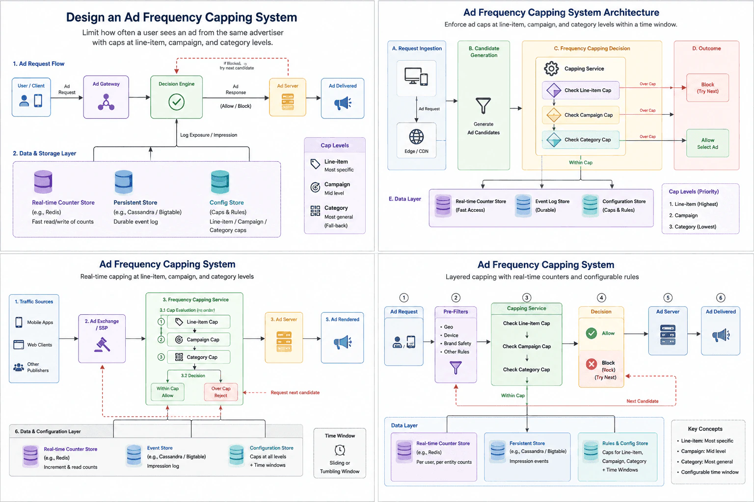 Design an ad frequency capping system. diagram