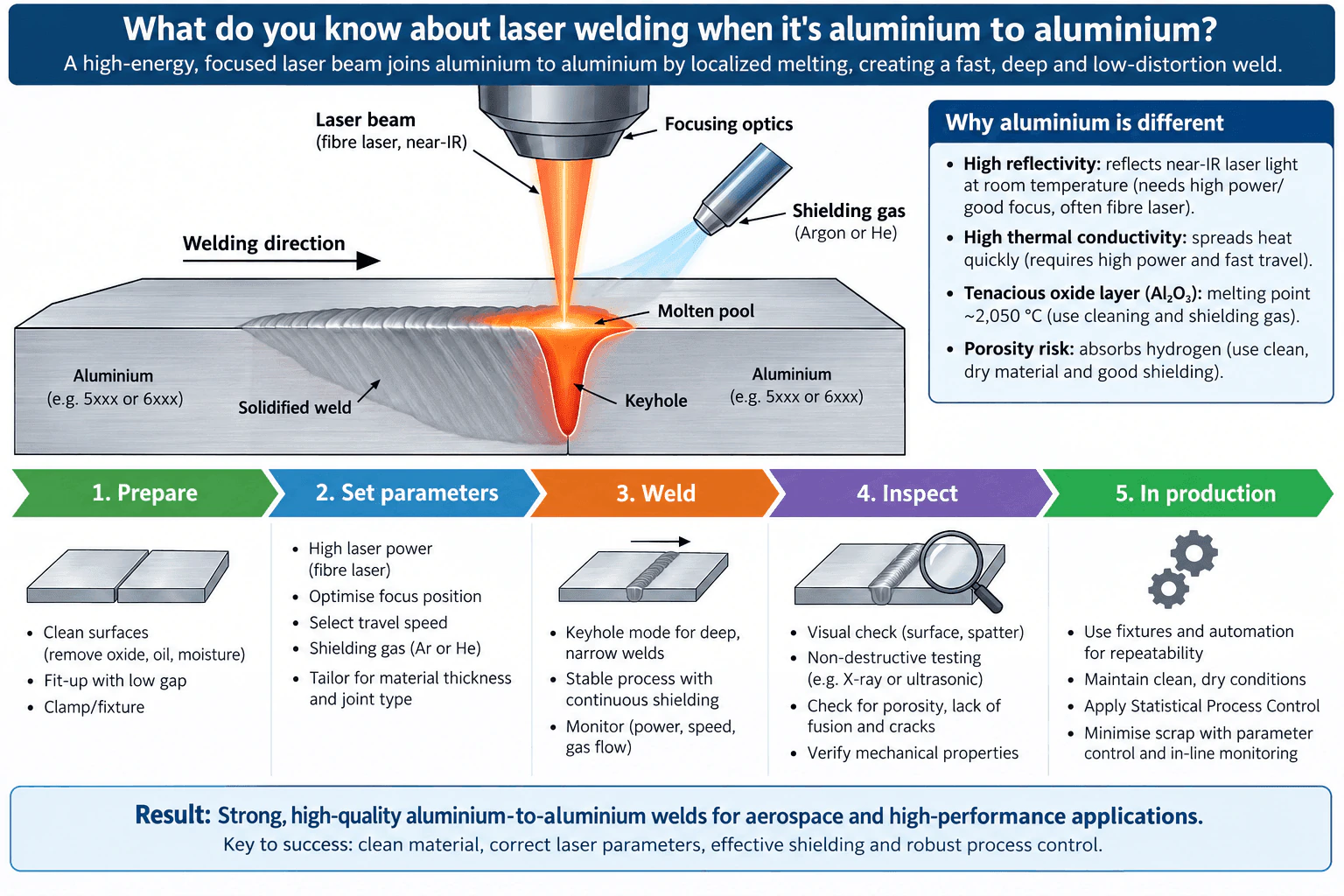 What do you know about laser welding when it's aluminium to aluminium? diagram