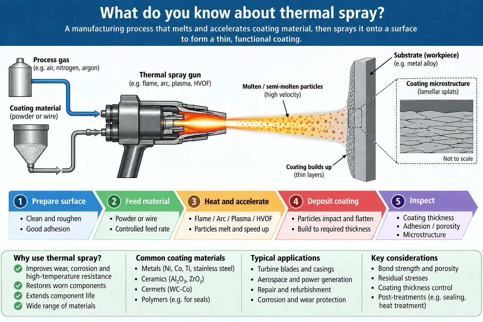 What do you know about thermal spray? diagram