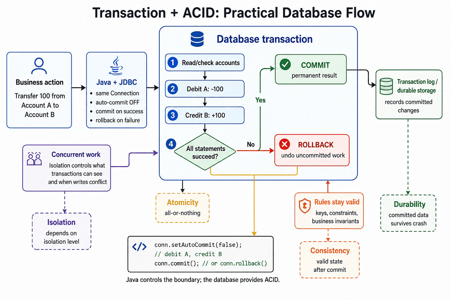 What is a transaction, and what does ACID mean? diagram