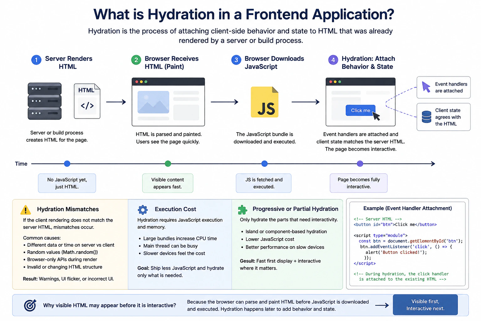 What is hydration in a frontend application? diagram
