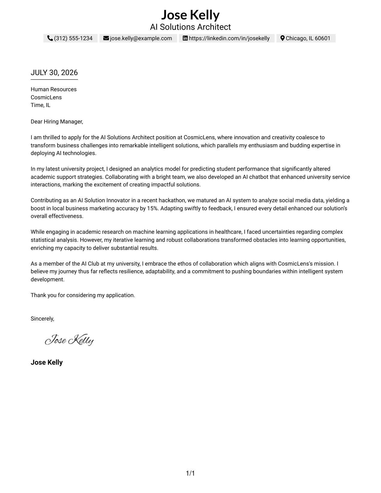 30+ AI Solutions Architect Cover Letter Templates with Example