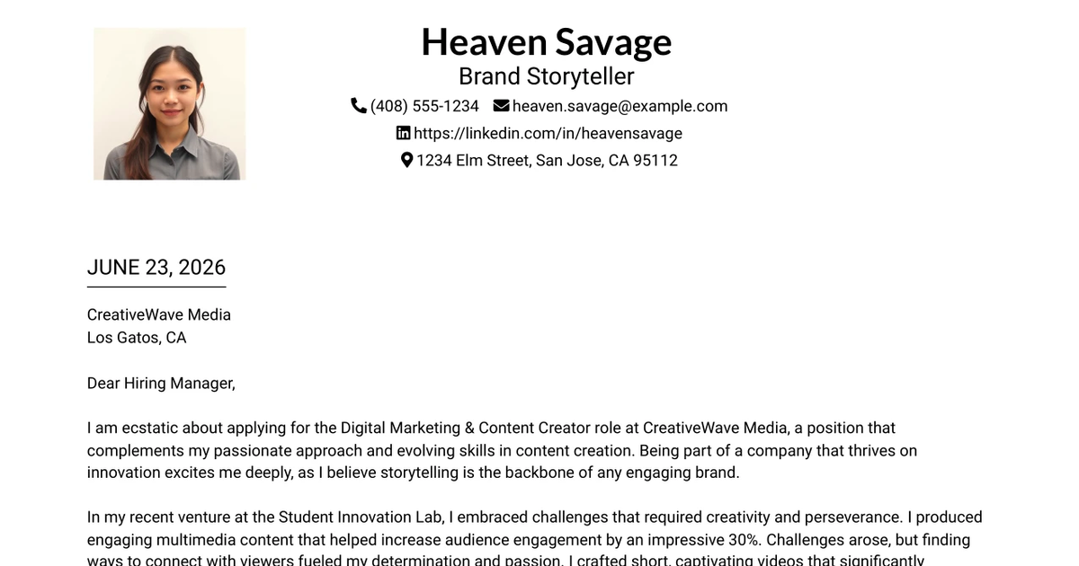 30+ Brand Storyteller Cover Letter Templates with Example
